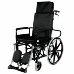 Vissco Invalid Foldable Reclining Wheelchair With Elevated Foot Rest (W993)