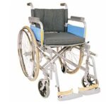 Vissco Invalid Foldable Wheelchair Deluxe Folding With Spoke Tyres Wheelchair (W-123)