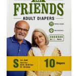 Friends Easy Adult Diapers Tape Style with odour lock, Unisex, Leakproof, Wetness Indicator and Anti-Bacterial Absorbent Core