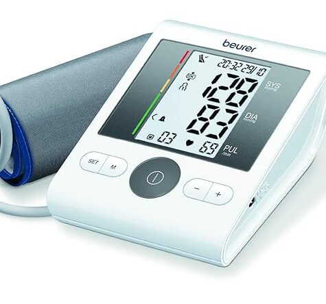 Beurer BM28 Arm Blood Pressure Monitor With Adaptor Comes With Advance Features, Adjustable Cuff,Risk Indicator,Large LCD Display