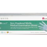MEDITROVE Meditouch Non Sterile Powdered With Rubber Nitrile Medical Examination Gloves, (BLUE) - 100 Pieces (Medium)
