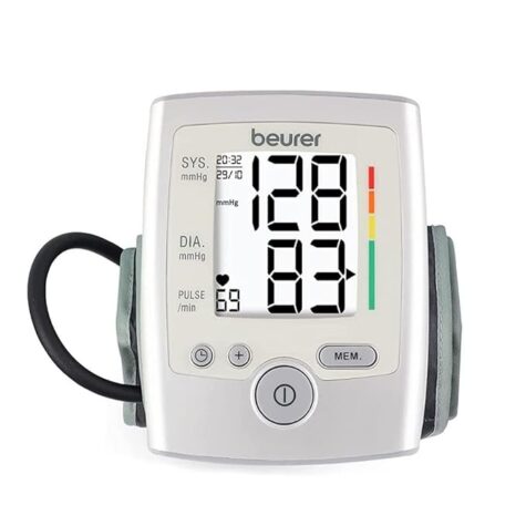 Beurer BM35 Fully Automatic Digital Blood Pressure Monitor (Grey) | Large Display, Arm Cuff Wrapping Guide, Risk Indicator | Memory Feature with Pulse Rate Detection