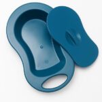 Meditrove Unisex Polypropylene Bedpan with Lid | For Men & Women | Large, Thick & Stable Bedpan | for Bedridden Patients - Weight Capacity upto 100kg - Blue