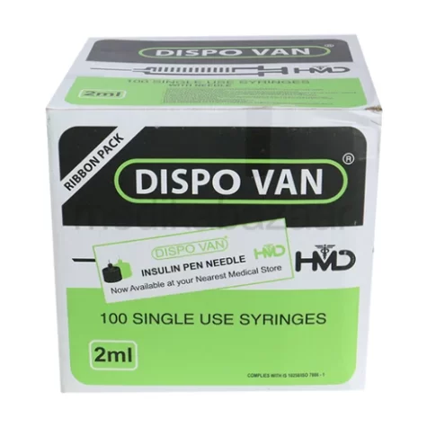 Dispovan 2ml Syringe with 24G Needle