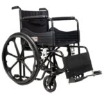 veayva Dzire Folding Wheelchair with Seat Belt super light weight and portable with anti tipper Swing-Away Footrests and double fold design (12 INCH WHEELS)