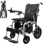 Electric Wheelchair, Lightweight, Compact, Wheelchair, Electric Wheelchair, All Terrain Electric Mini Car, Folding, Wheelchair, Electromagnetic Brake, Walking Assistance, Load Capacity 264.7