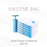 Meditrove Travel Vacuum Bag Set with Hand Pump – Compression Packing Bags for Clothes, Bedding & Travel – Reusable Airtight Storage Solutions – Multiple Size, pack of 5. - Image 2