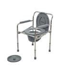 Karma Rainbow 2C MS Commode Chair | Chrome-Plated Mild Steel Frame | Foldable & Height Adjustable | Fits Over Indian & Western Commodes | Lightweight & Portable | 100 kg Capacity