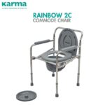Karma Rainbow 2C MS Commode Chair | Chrome-Plated Mild Steel Frame | Foldable & Height Adjustable | Fits Over Indian & Western Commodes | Lightweight & Portable | 100 kg Capacity - Image 3