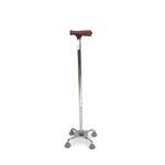 ARREX MS80 Quad Walking Stick Steel Body with Quadripod Design for Maximum Strength and Stability, Adjustable Height Cane with Ergonomic Handle and Non-Slip Tips for Seniors and Mobility Support