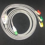 Meditrove Biometric Cables 3 Lead ECG Cable Compatible With GE (Cardioserve 10 Pin)-Clip Type.