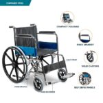 Arrex Tommy Mag Steel Wheelchair With Hand Brakes, Self Drive And Mag Wheels - Image 2