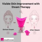 MEDITROVE Coronation Electric Steam Vaporizer for Face & Body | Facial Sauna, Steam Inhaler & Vapourizer | With 3 Attachments for Adults & Kids | Easy Home Use for Cold & Cough Support (Pink) - Image 3