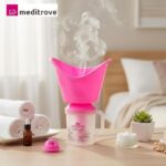 MEDITROVE Coronation Electric Steam Vaporizer for Face & Body | Facial Sauna, Steam Inhaler & Vapourizer | With 3 Attachments for Adults & Kids | Easy Home Use for Cold & Cough Support (Pink) - Image 2