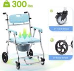 Meditrove - Folding Shower Commode Wheelchair for Adults – Lightweight Aluminium Frame - Image 4