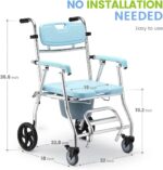 Meditrove - Folding Shower Commode Wheelchair for Adults – Lightweight Aluminium Frame - Image 3
