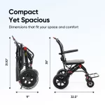 Frido Foldable Travel Wheelchair – Ultra-Lightweight Compact Mobility Chair for Easy Transport - Image 7