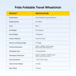 Frido Foldable Travel Wheelchair – Ultra-Lightweight Compact Mobility Chair for Easy Transport - Image 9