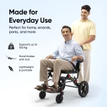 Frido Foldable Travel Wheelchair – Ultra-Lightweight Compact Mobility Chair for Easy Transport - Image 2