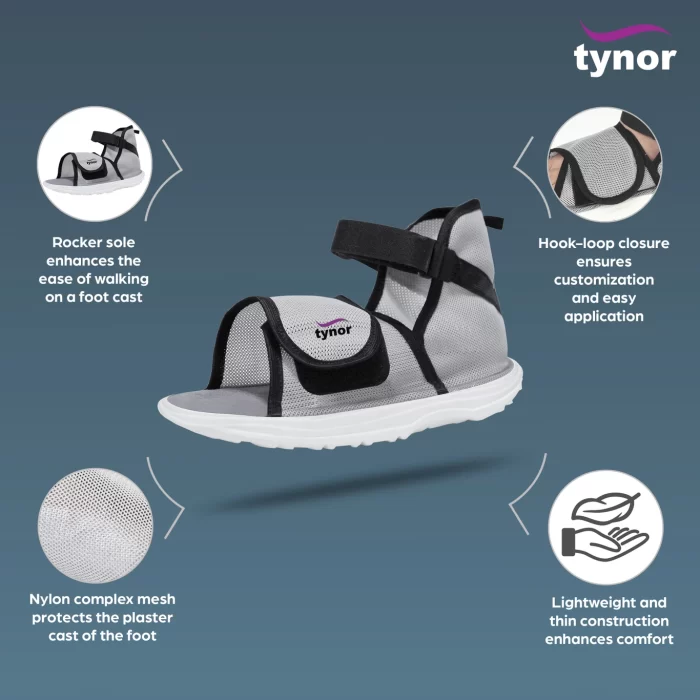 Get Tynor Cast Shoe Rocker Sole – Orthopedic Protective Walking Support ...