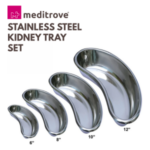 Meditrove Stainless Steel Kidney Tray Set – Surgical Grade Emesis Basin (6”, 8”, 10”, 12”) - Image 2