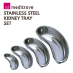 Meditrove Stainless Steel Kidney Tray Set – Surgical Grade Emesis Basin (6”, 8”, 10”, 12”)
