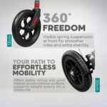 Arrex Ken Lightweight Foldable Manual Wheelchair with Safety Belt & Hand Brakes | Portable Travel Wheelchair - Image 4