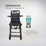 Arrex Ken Lightweight Foldable Manual Wheelchair with Safety Belt & Hand Brakes | Portable Travel Wheelchair - Image 7