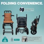Arrex - Toru Foldable Travel Wheelchair with Attendant-Controlled Brakes | Lightweight Portable Wheelchair. - Image 3