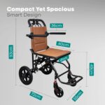 Arrex - Toru Foldable Travel Wheelchair with Attendant-Controlled Brakes | Lightweight Portable Wheelchair. - Image 5