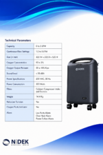NIDEK NEO 5 Oxygen Concentrator | 5 LPM | Lightweight Home Oxygen Machine - Image 3
